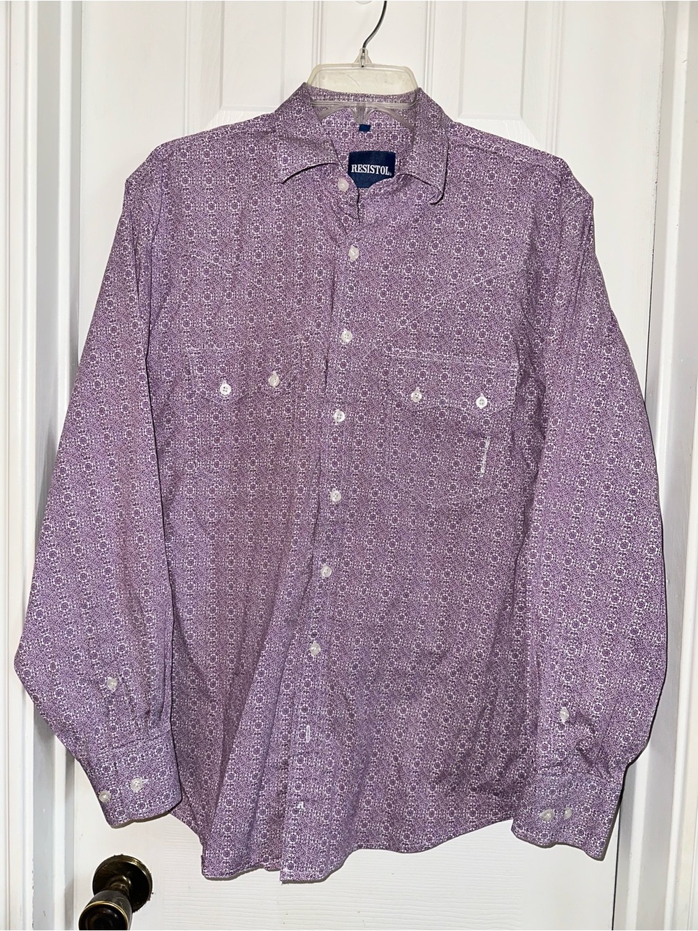 Resistol Long Sleeve Western Button Down Shirt M Cowboy Rodeo Ranch Cotton